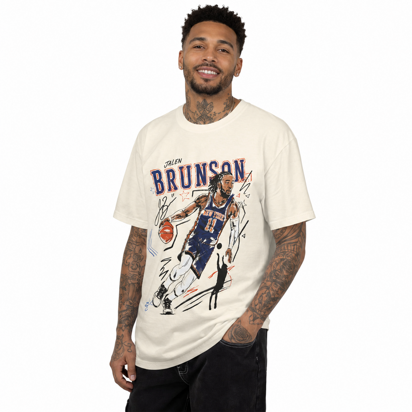 JALEN BRUNSON SKETCH T SHIRT