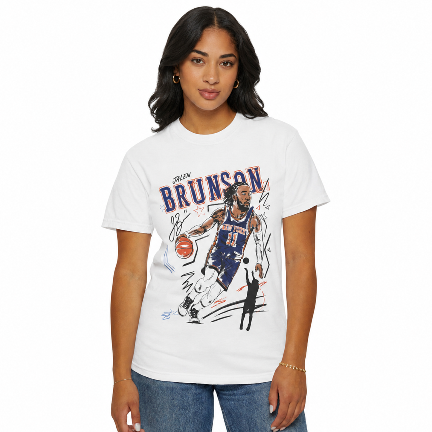 JALEN BRUNSON SKETCH T SHIRT