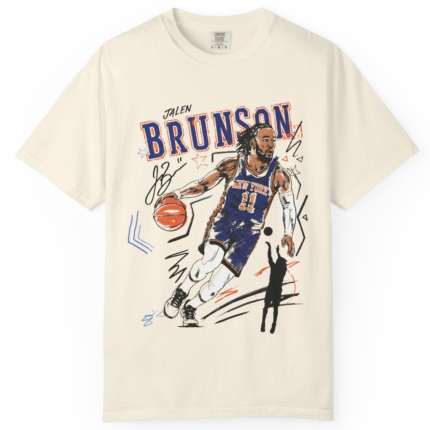 JALEN BRUNSON SKETCH T SHIRT