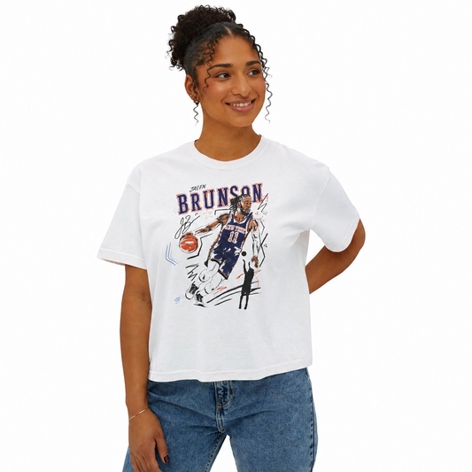 JALEN BRUNSON SKETCH BOXY TEE